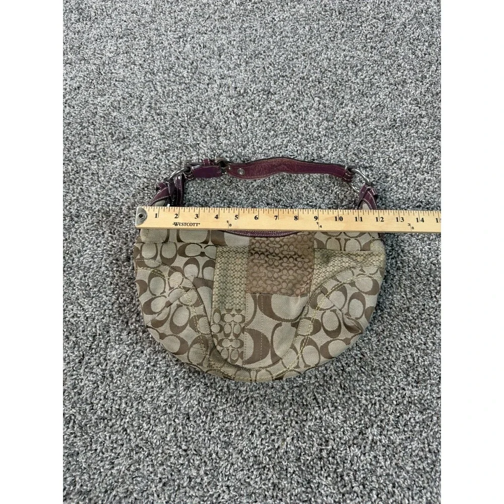 Vintage Y2K Coach SoHo Signature Patchwork Small Hobo Bag Brown & Burgundy